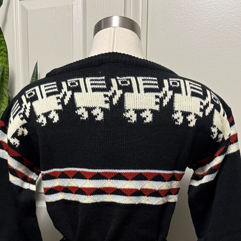 Vintage 70s Southwestern Aztec Knit Sweater Deadstock NWT Medium - Picture 5 of 9